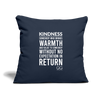 Throw Pillow Cover 18” x 18” Kindness Definition - navy