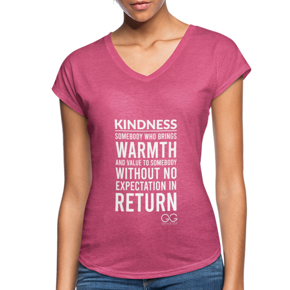 Women's Tri-Blend V-Neck T-Shirt - heather raspberry