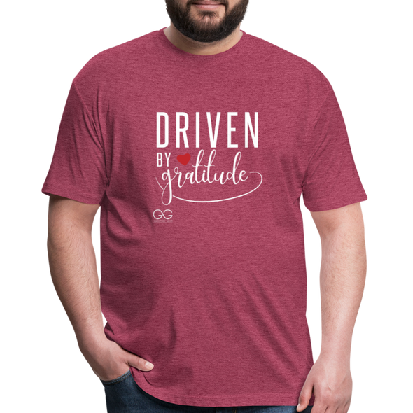 Driven by gratitude t-shirt - heather burgundy