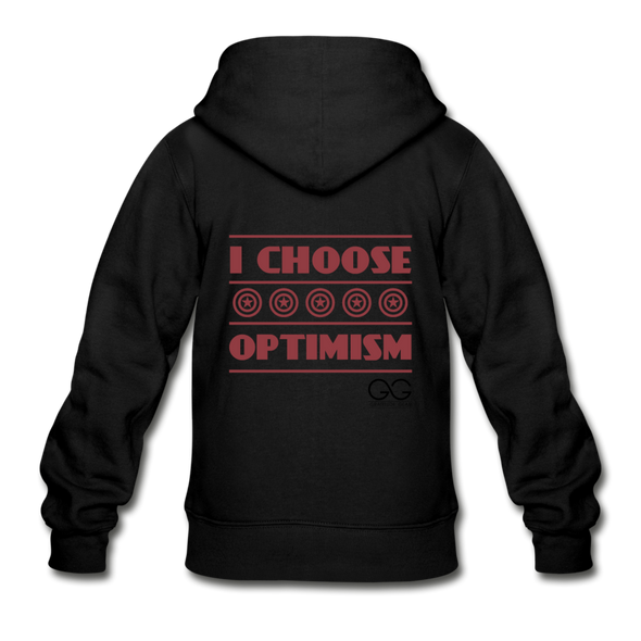 I choose optimism  Zip Hoodie - black