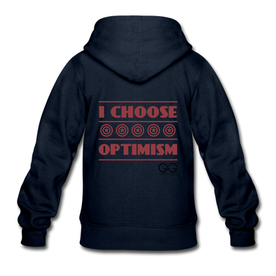 I choose optimism  Zip Hoodie - navy
