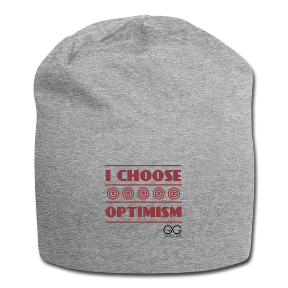 I choose optimism Jersey Beanie - heather gray