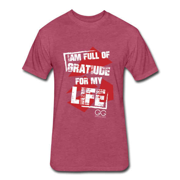 Fitted Cotton/Poly T-Shirt by Next LevelI AM FULL OF GRATITUDE - heather burgundy