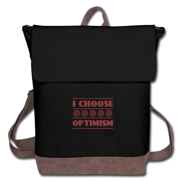 I choose optimism Canvas Backpack - black/brown