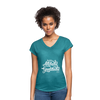 Women's Tri-Blend V-Neck T-Shirt - heather turquoise