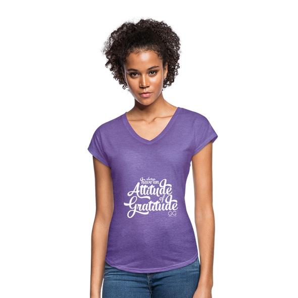 Women's Tri-Blend V-Neck T-Shirt - purple heather
