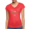 I am enthusiastic Women's Tri-Blend V-Neck T-Shirt - heather red