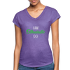 I am enthusiastic Women's Tri-Blend V-Neck T-Shirt - purple heather