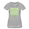 Women’s Premium T-Shirt GRATITUDE IS A POWERFUL CATALYST FOR HAPPINESS - heather gray