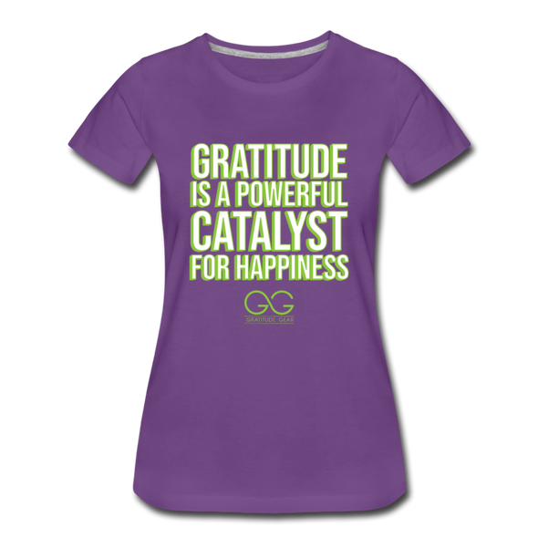 Women’s Premium T-Shirt GRATITUDE IS A POWERFUL CATALYST FOR HAPPINESS - purple