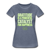 Women’s Premium T-Shirt GRATITUDE IS A POWERFUL CATALYST FOR HAPPINESS - heather blue