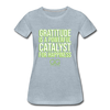 Women’s Premium T-Shirt GRATITUDE IS A POWERFUL CATALYST FOR HAPPINESS - heather ice blue