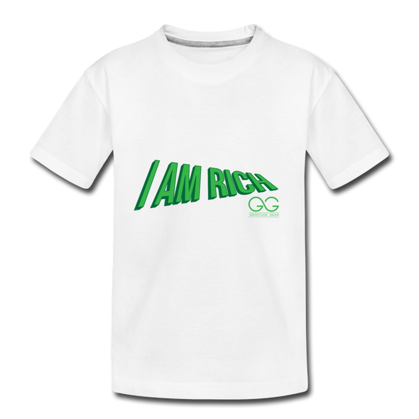 Kids' Premium T-Shirt  I AM RICH. - white