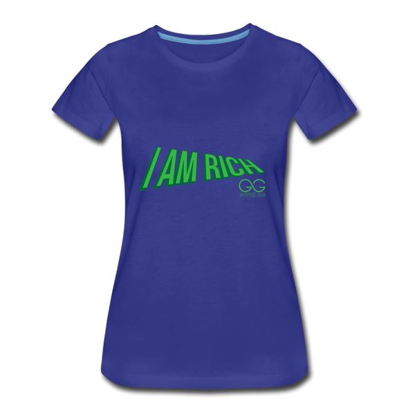 Women’s Premium T-Shirt  I AM RICH. - royal blue