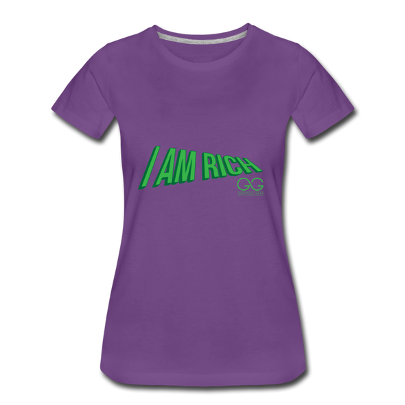 Women’s Premium T-Shirt  I AM RICH. - purple