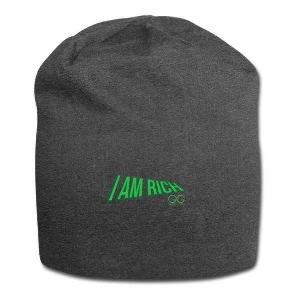 Jersey Beanie  I AM RICH. - charcoal gray