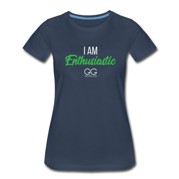 I am enthusiastic Women’s Premium Organic T-Shirt - navy