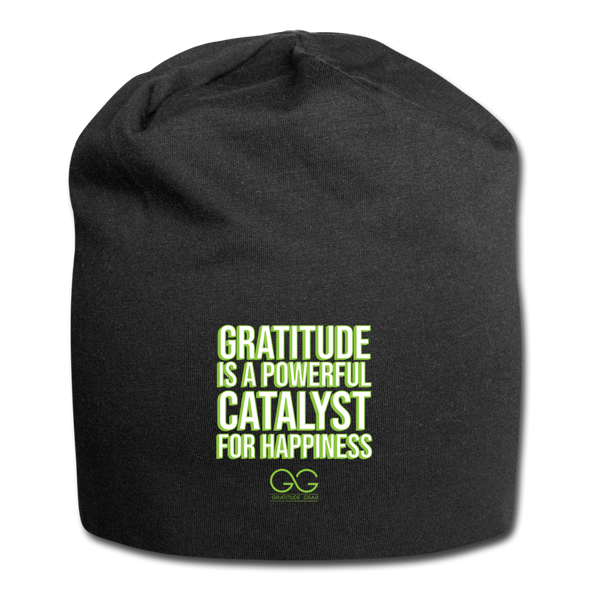 Jersey Beanie GRATITUDE IS A POWERFUL CATALYST FOR HAPPINESS - black