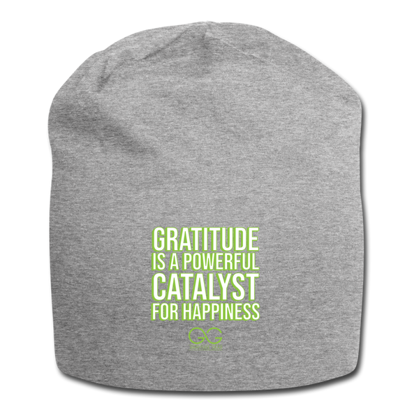Jersey Beanie GRATITUDE IS A POWERFUL CATALYST FOR HAPPINESS - heather gray