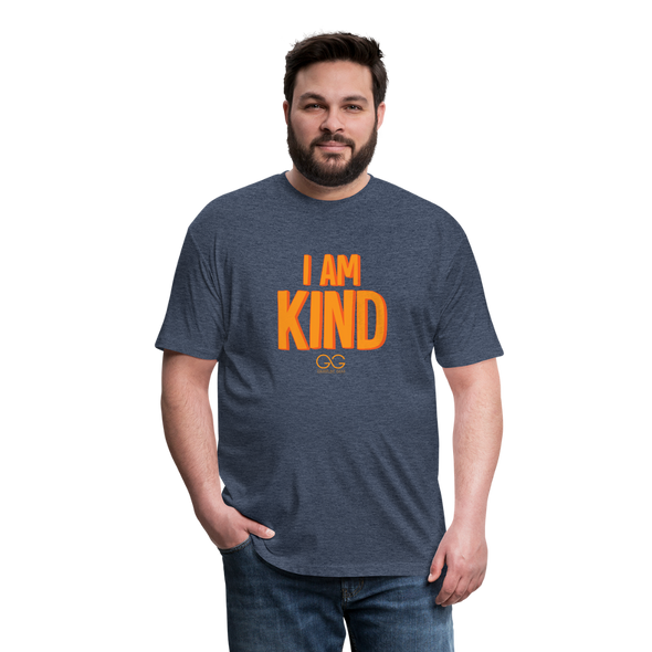 i am kind Fitted Cotton/Poly T-Shirt by Next Level - heather navy