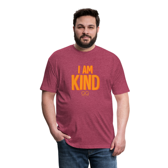 i am kind Fitted Cotton/Poly T-Shirt by Next Level - heather burgundy