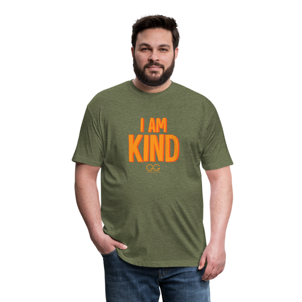 i am kind Fitted Cotton/Poly T-Shirt by Next Level - heather military green