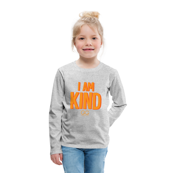 I AM KIND Kids' Premium Long Sleeve T-Shirt - heather gray
