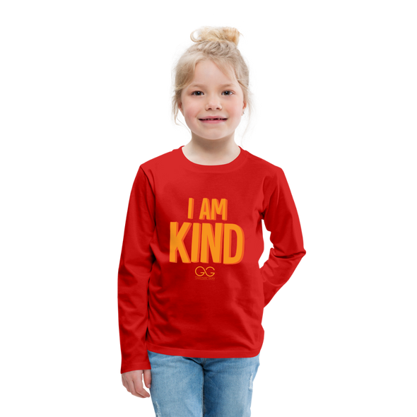 I AM KIND Kids' Premium Long Sleeve T-Shirt - red