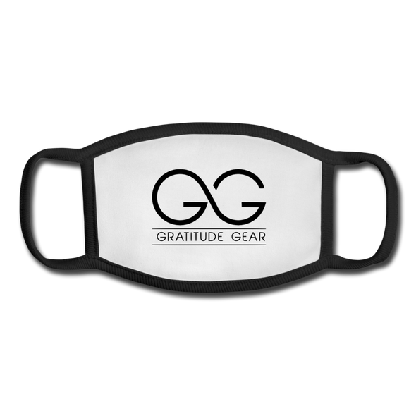 Youth Face Mask Gratitude Gear Logo - white/black