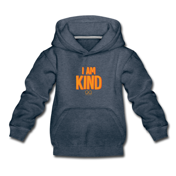 I AM KIND Kids‘ Premium Hoodie - heather denim