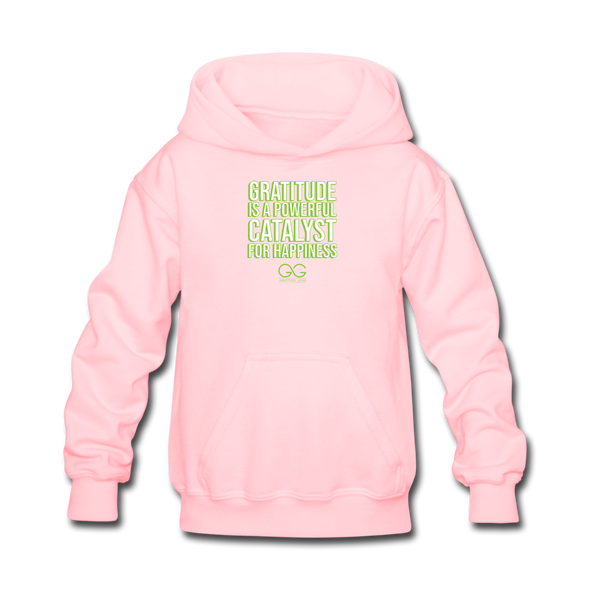 Kids' Hoodie GRATITUDE IS A POWERFUL CATALYST FOR HAPPINESS - pink
