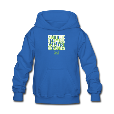 Kids' Hoodie GRATITUDE IS A POWERFUL CATALYST FOR HAPPINESS - royal blue