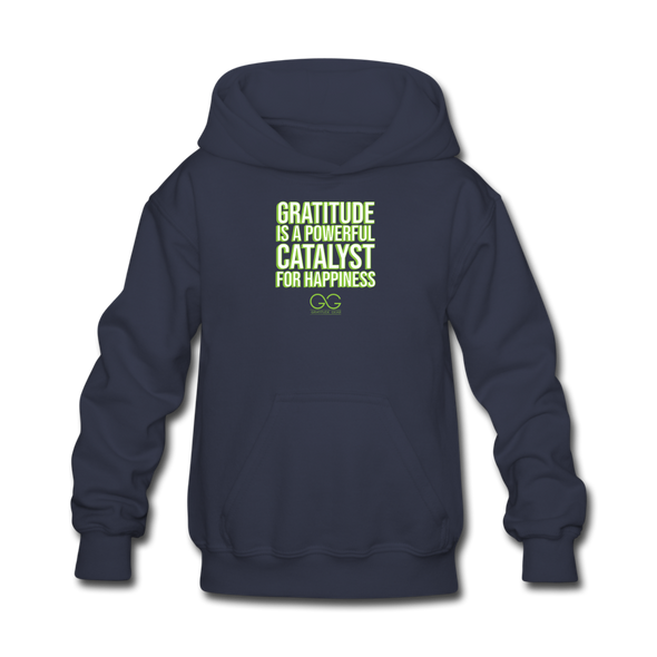 Kids' Hoodie GRATITUDE IS A POWERFUL CATALYST FOR HAPPINESS - navy