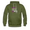 Never Give Up Men’s Premium Hoodie - olive green