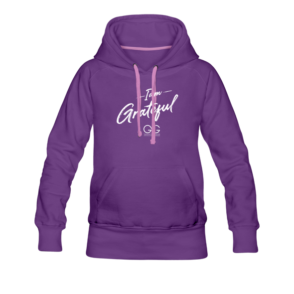 I Am Grateful Women’s Premium Hoodie - purple