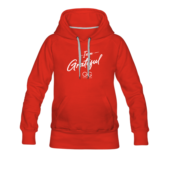 I Am Grateful Women’s Premium Hoodie - red