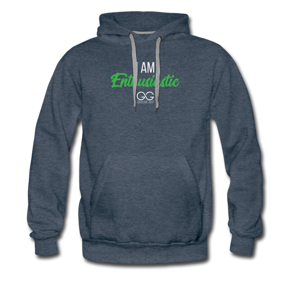 I am enthusiastic mens hoodie - heather denim