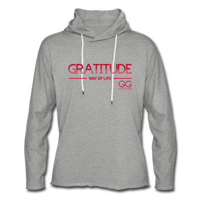 Gratitude Way of Life Unisex Terry Hoodie - heather gray