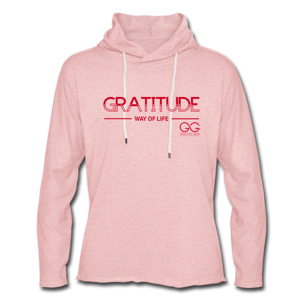 Gratitude Way of Life Unisex Terry Hoodie - cream heather pink