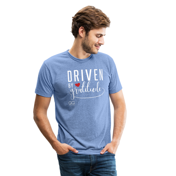 Driven by Gratitude Bella Mens t-shirt - heather Blue