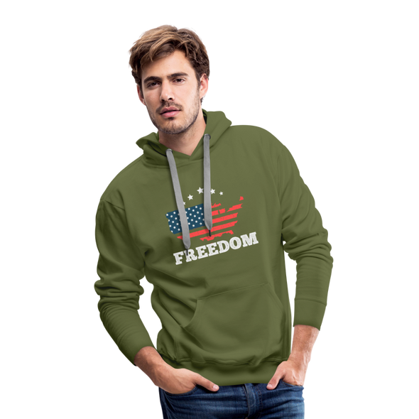FREEDOM Men’s Premium Hoodie - olive green