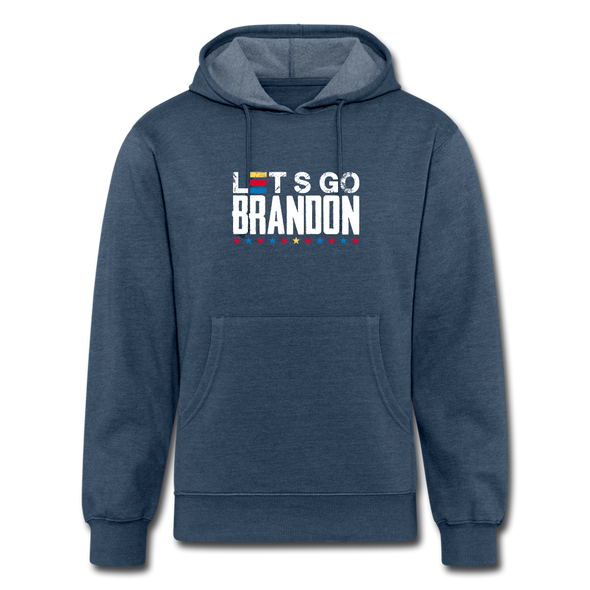 Lets Go Brandon Organic Hoodie - heather navy