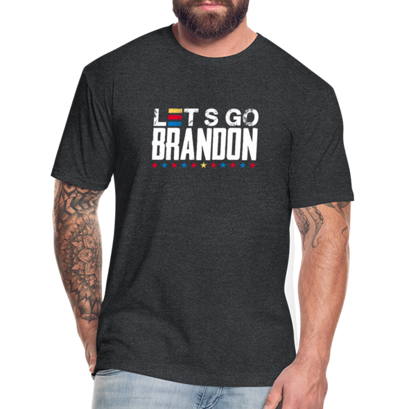 Lets Go Brandon Fitted Cotton-Poly T-Shirt - heather black