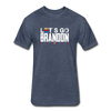 Lets Go Brandon Fitted Cotton-Poly T-Shirt - heather navy