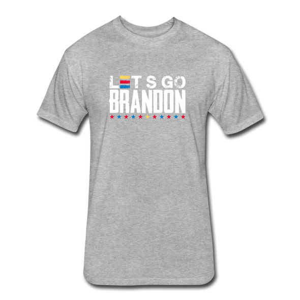 Lets Go Brandon Fitted Cotton-Poly T-Shirt - heather gray