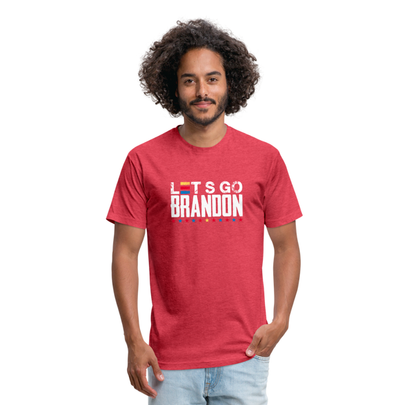 Lets Go Brandon Fitted Cotton-Poly T-Shirt - heather red