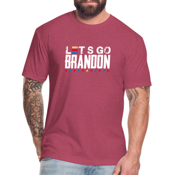Lets Go Brandon Fitted Cotton-Poly T-Shirt - heather burgundy