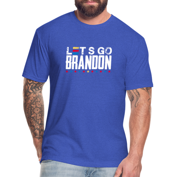 Lets Go Brandon Fitted Cotton-Poly T-Shirt - heather royal