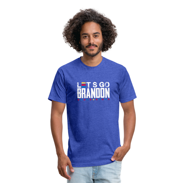 Lets Go Brandon Fitted Cotton-Poly T-Shirt - heather royal