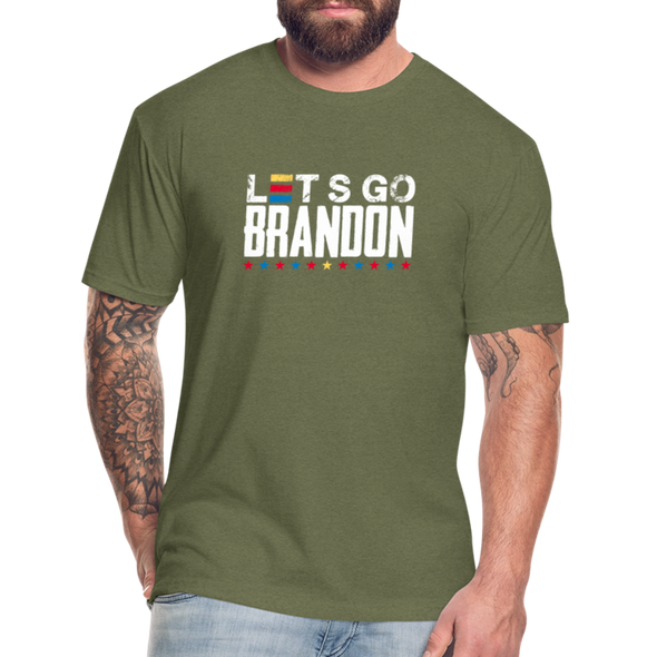 Lets Go Brandon Fitted Cotton-Poly T-Shirt - heather military green